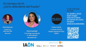 IAON reúne a María Aperador, Raúl Beamud y Policía Nacional en una jornada sobre fraude e inteligencia artificial